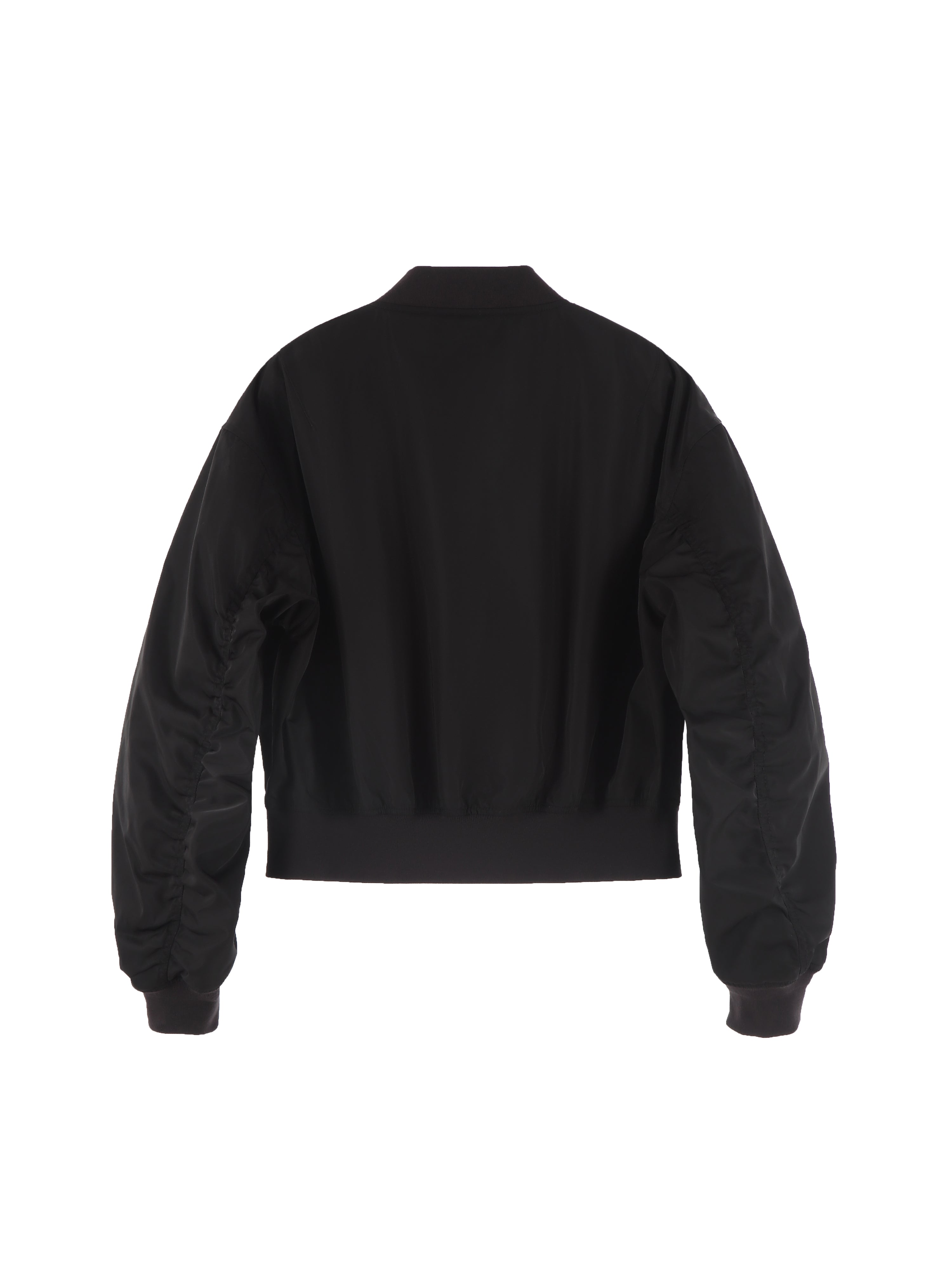 BLACK CROPPED DOUBLE-BREASTED FLIGHT BLOUSON