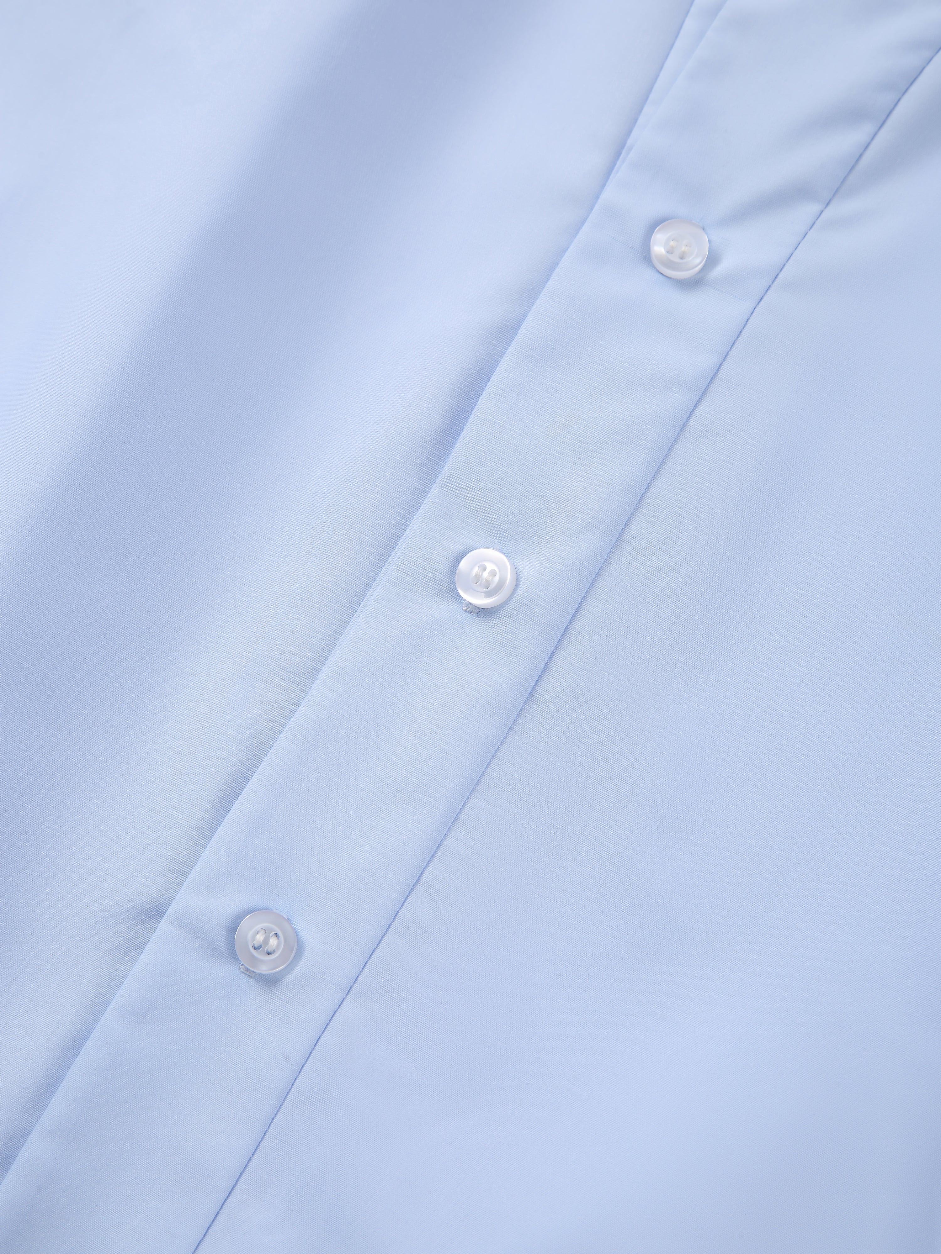 SEA SALT BLUE CROPPED LONG-SLEEVE CAMP COLLAR SHIRT
